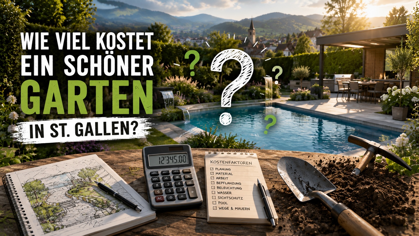 Wie viel kostet ein schöner Garten in der Region St. Gallen? Die Antwort überrascht viele Eigenheimbesitzer.