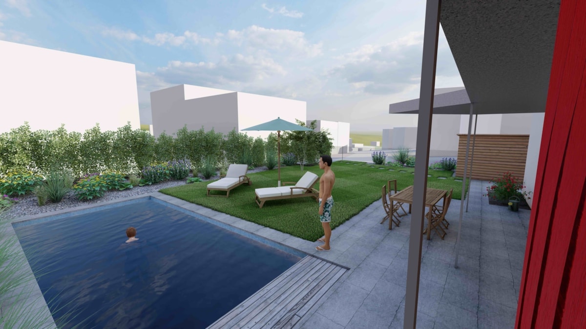 3D Gartenbegehung - Pool - Garten - Freidorf TG