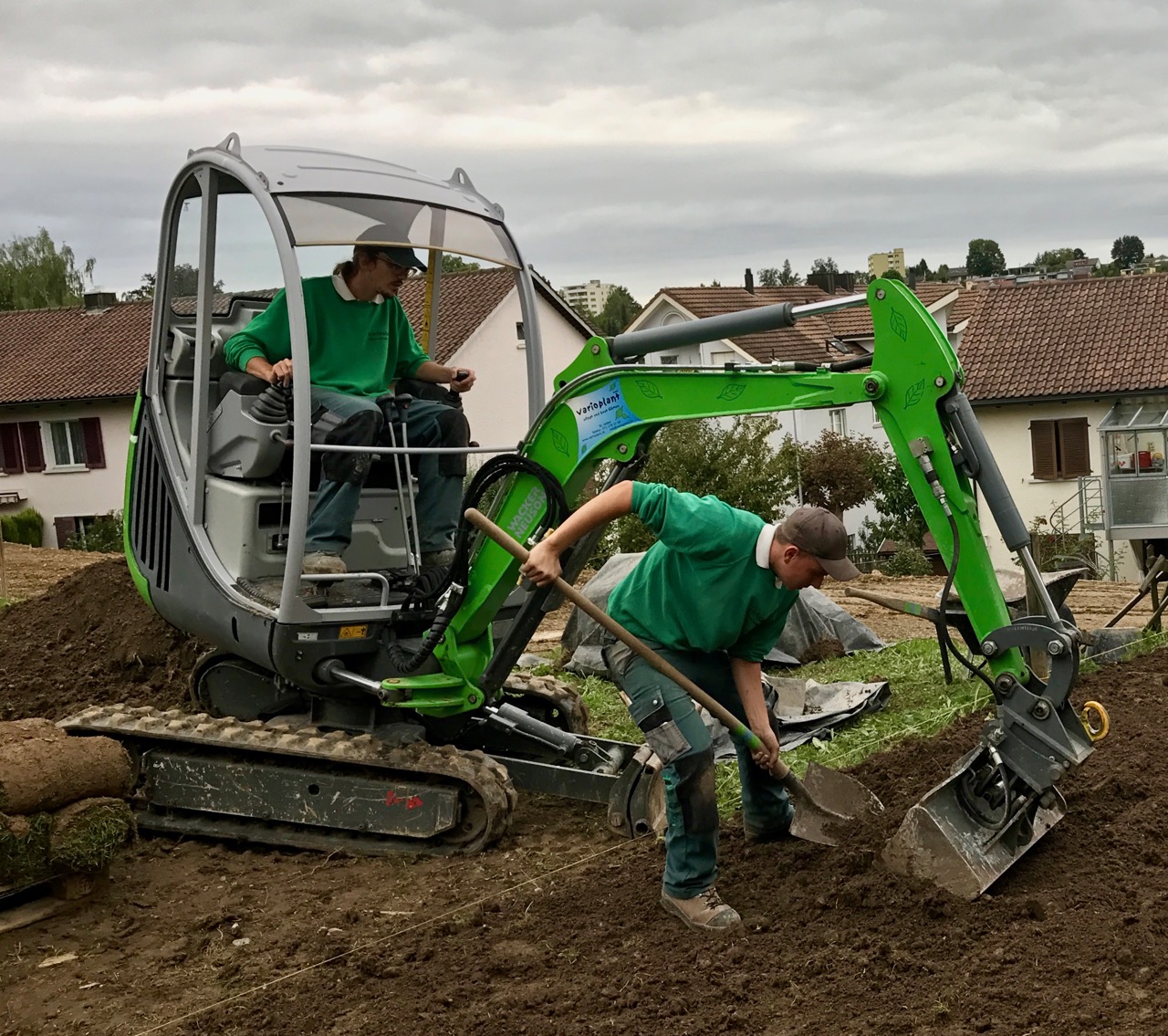 Maschineneinsatz im Gartenbau